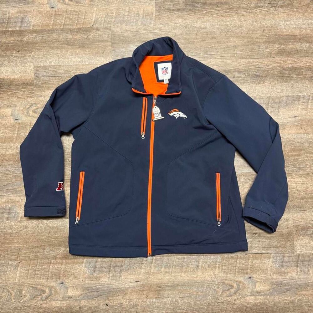 NFL Denver Broncos Full Zip Softshell Jacket Size XL